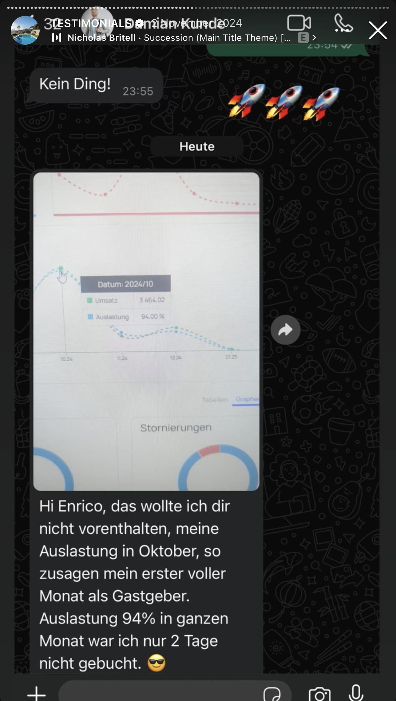 Client WhatsApp testimonial