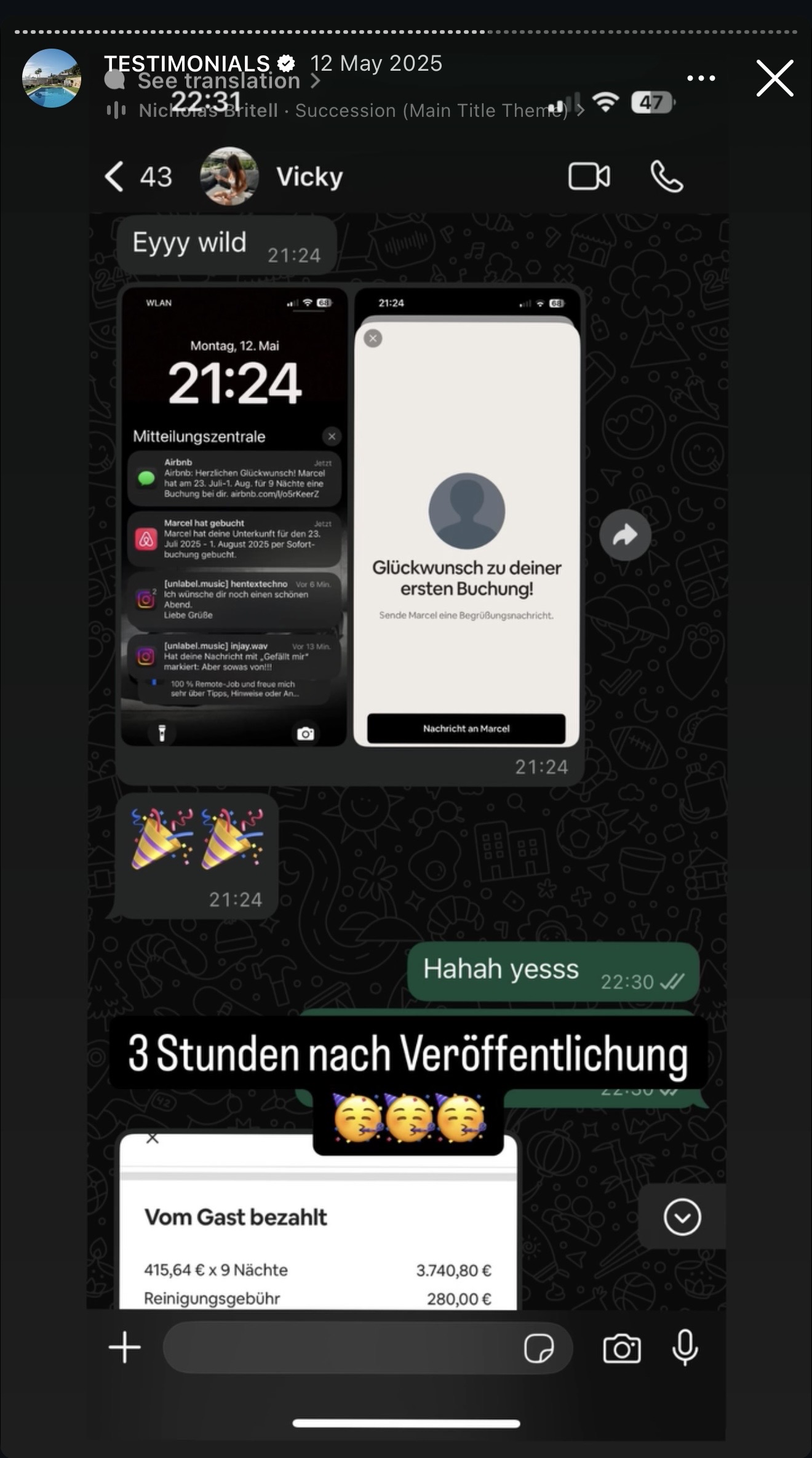 Client WhatsApp testimonial