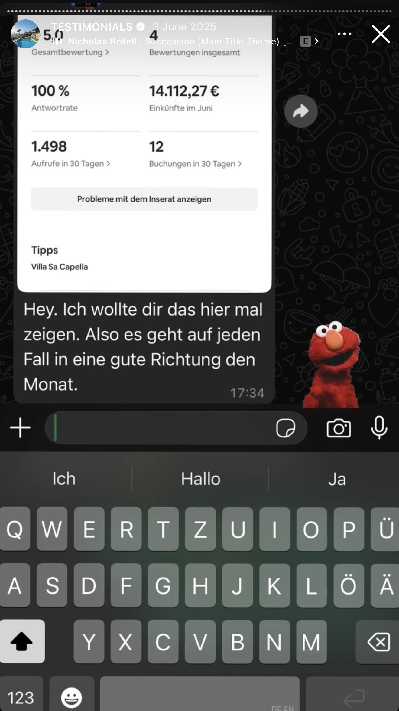 Client WhatsApp testimonial