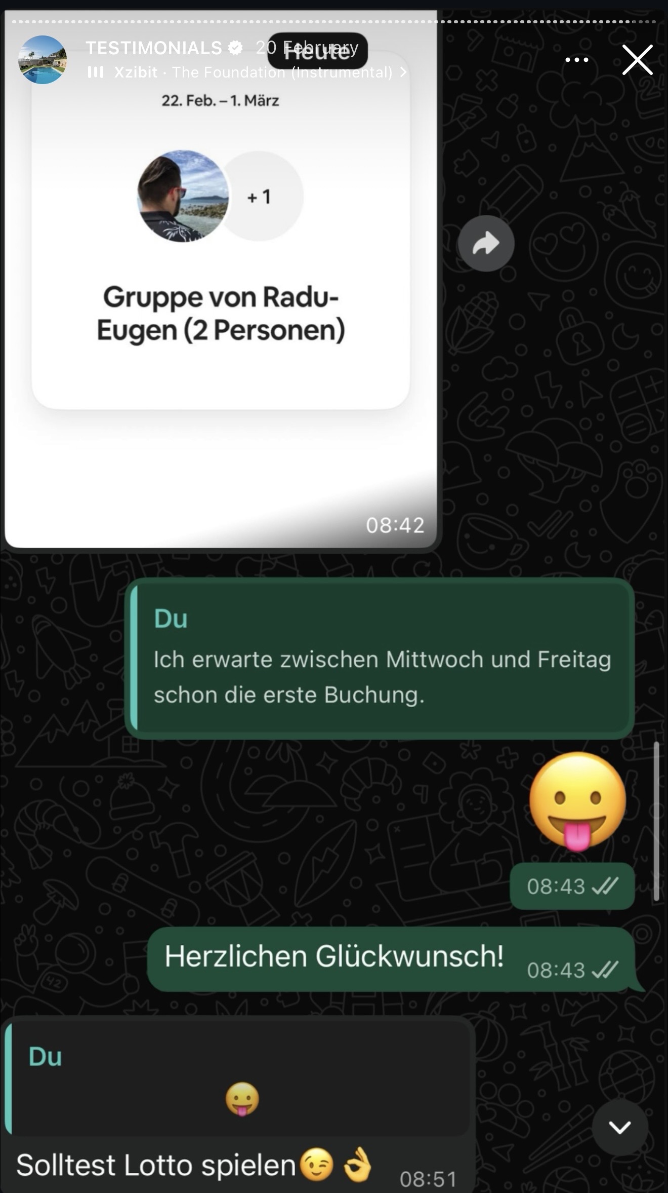 Client WhatsApp testimonial